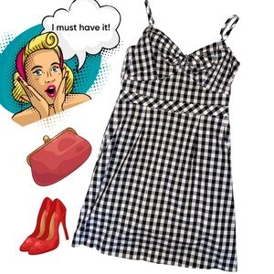 Hearts & Found Black and White Gingham Dress